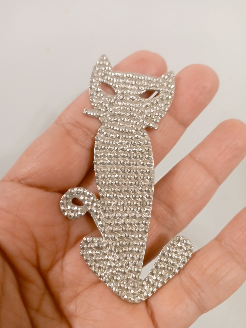 Vintage Silver Tone Cat Brooch
